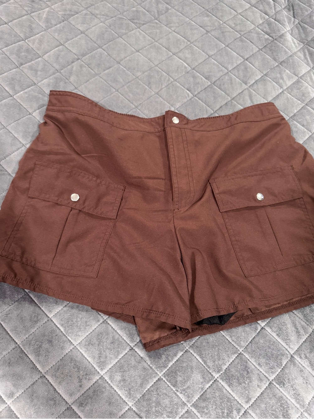 Kim Rogers Brown Cargo Pocket Shorts